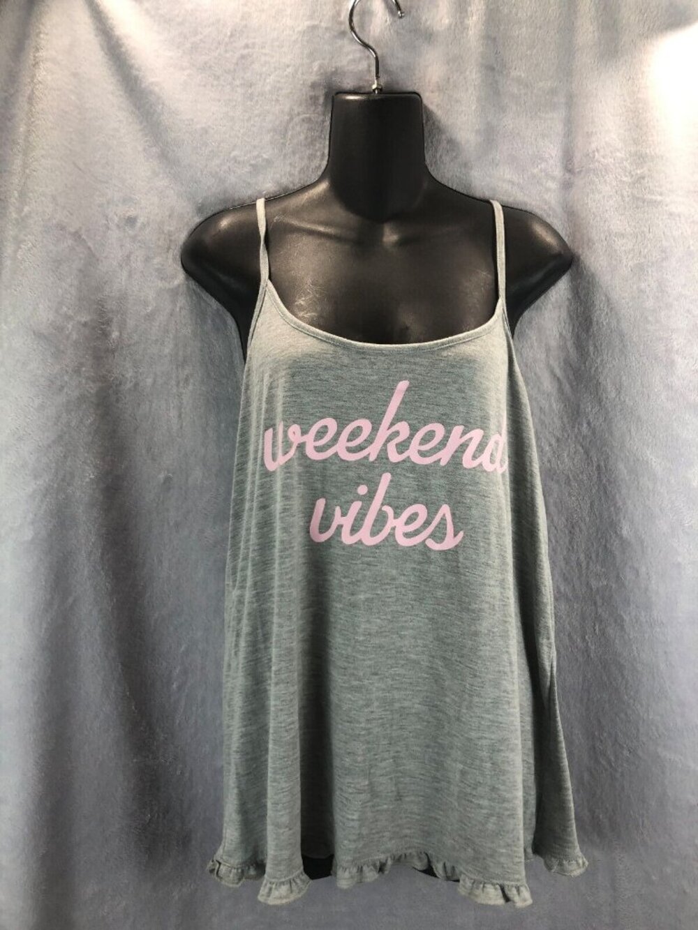 Xhilaration Women Babydoll Sleepwear Large Gray Sleep Top Weekend Vibes